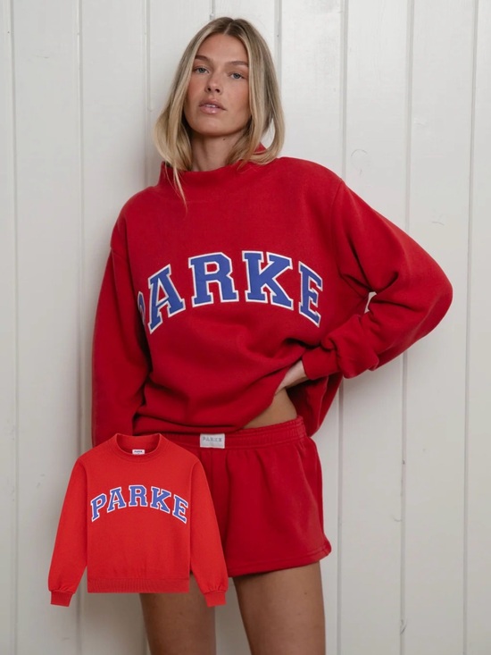 Parke Tops - PARKE Coastal Collection 2026 Low Tide Varsity Mockneck Sweatshirt s/m